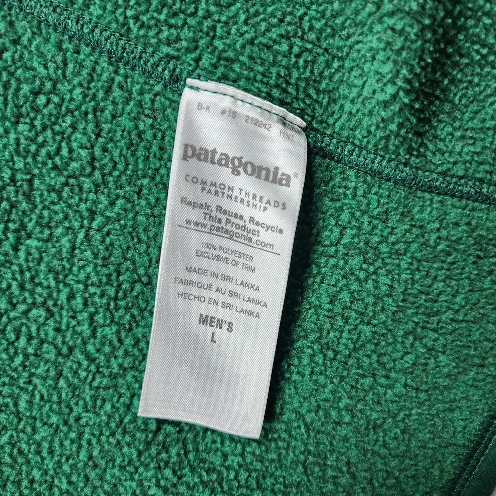 Patagonia Vest Mens Large Green Better Sweater Fleece Full Zip Hiking Outdoor - Picture 3 of 12